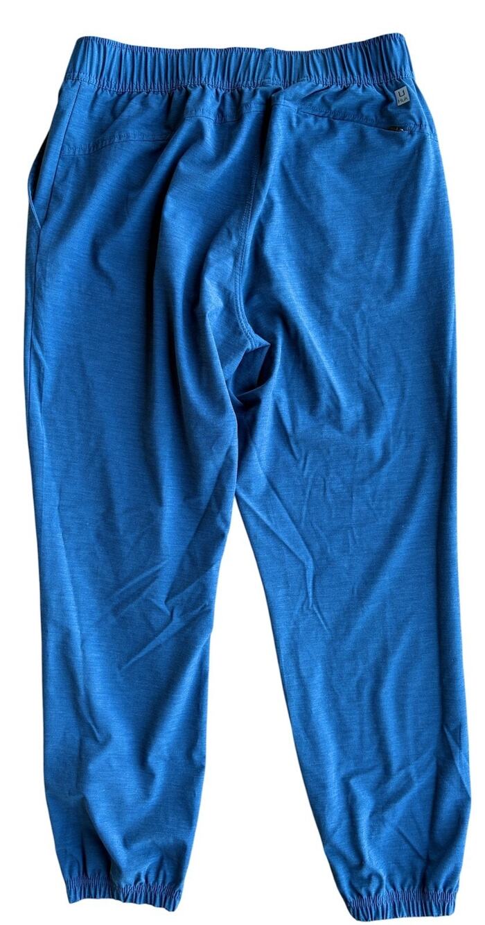 Huk Joggers Pants Men Large Blue Performance Fishing Quick Dry Stretch Woven